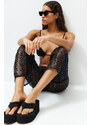 Trendyol Black Knitted Sequined Knitwear Look Trousers