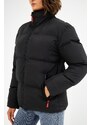 River Club Women's Black Fiber Inside Water and Windproof Inflatable Winter Coat