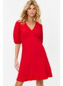 Trendyol Red Skirt Flounced Balloon Sleeve Mini Woven Dress