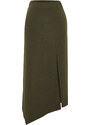 Trendyol Khaki Asymmetric Cut and Slit Detailed Skirt