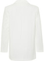 Trendyol White Oversize Lined Buttoned Woven Blazer Jacket