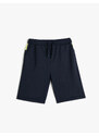 Koton Tie Waist Shorts with Pockets Contrast Color