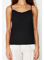 Trendyol Black Collar Frilly Strappy Woven Blouse