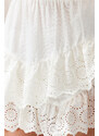 Trendyol Bridal White Mini Woven Ruffled 100% Cotton Skirt