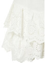 Trendyol Bridal White Mini Woven Ruffled 100% Cotton Skirt