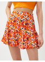 Koton Floral Mini Skirt with Flounces