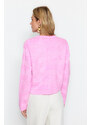 Trendyol Pink Crew Neck Knitwear Cardigan