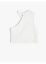 Koton Crop Top One-Shoulder Sleeveless Corduroy