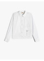 Koton Poplin Shirt Long Sleeve Pocket Detailed Snap Closure Cotton