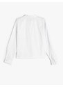 Koton Poplin Shirt Long Sleeve Pocket Detailed Snap Closure Cotton