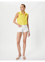 Koton Sleeveless Shirt with Buttons, Comfortable Cut, Textured