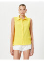 Koton Sleeveless Shirt with Buttons, Comfortable Cut, Textured