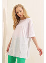 Bigdart 4123 Oversized T-Shirt with a slit - White