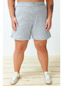 Trendyol Curve Gray Button Detailed Knitted Shorts & Bermuda