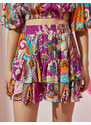 Koton Ethnic Pattern Tiered Mini Skirt