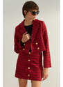 Trendyol Red Premium Regular Woven Plaid Blazer Jacket