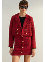 Trendyol Red Premium Regular Woven Plaid Blazer Jacket