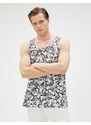 Koton Skull Printed Singlets, Round Neck, Slim Fit