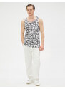 Koton Skull Printed Singlets, Round Neck, Slim Fit