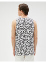 Koton Skull Printed Singlets, Round Neck, Slim Fit