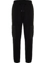 Trendyol Black Oversize/Wide-Fit Cargo Pocket Elastic Cuff Sweatpants