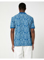 Tričko Koton s límečkem u krku, Leaf Detail, krátký rukáv, Slim Fit.