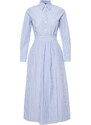 Trendyol Blue Shirt Collar Striped Woven Dress