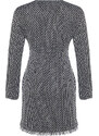 Trendyol Black Straight Cut Buttoned Tweed Woven Jacket Dress