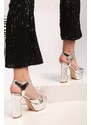 Shoeberry Women's Iean Silver Mirrored Platform Heels