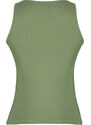 Trendyol Khaki Faded/Faded Effect Cotton Halter Neck Fitted Elastic Knitted Undershirt