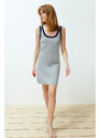 Trendyol Gray Mini Knitwear Basic Color Block Dress