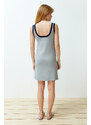 Trendyol Gray Mini Knitwear Basic Color Block Dress