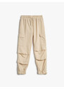 Koton Cargo Sweatpants with Layer Details Side Pockets with Tie Waist.