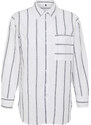 Trendyol Ecru Striped Oversize/Creature Woven Shirt