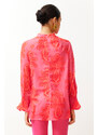 Trendyol Pink Lined Chiffon Patterned Woven Tunic