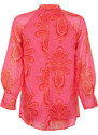 Trendyol Pink Lined Chiffon Patterned Woven Tunic