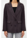 Trendyol Anthracite Regular Lined Double Breasted Closure Woven Blazer Jacket