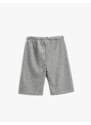 Koton Boy's Tie Waist Shorts Cotton with Tiger Print Detail