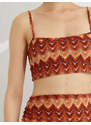 Koton Knit Detailed Patterned Crop Undershirt