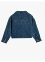 Koton Crop Denim Jacket Pocket Detailed Button Closure Cotton