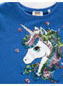 Koton Unicorn T-Shirt With Sequin Embroidered Sleeveless Crew Neck.