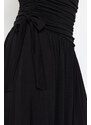 Trendyol Black Body-Sitting Knitted Long Evening Dress