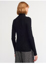 Dilvin 10429 Turtleneck Ribbed Sweater-Black