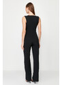 Trendyol Black Wide Leg Woven Unlined Jumpsuit