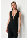 Trendyol Black Wide Leg Woven Unlined Jumpsuit