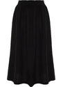 Trendyol Black 100% Linen Elastic Waist Midi Skirt