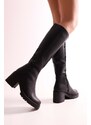 Shoeberry Women's Aycen Black Tone Boots, Black Tone