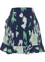 Trendyol Navy Blue Patterned Skirt Frilly Viscose Woven Shorts Skirt