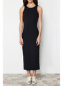 Trendyol Black Bodycone/Fitting Halter Neck Maxi Flexible Knitted Maxi Dress