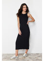 Trendyol Black Bodycone/Fitting Halter Neck Maxi Flexible Knitted Maxi Dress